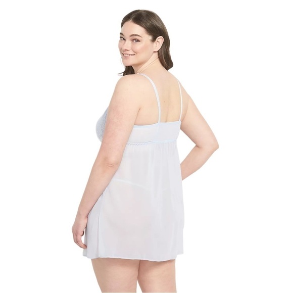 Lane Bryant Foil Lace Babydoll in Skyway 22/24 - Picture 2 of 2